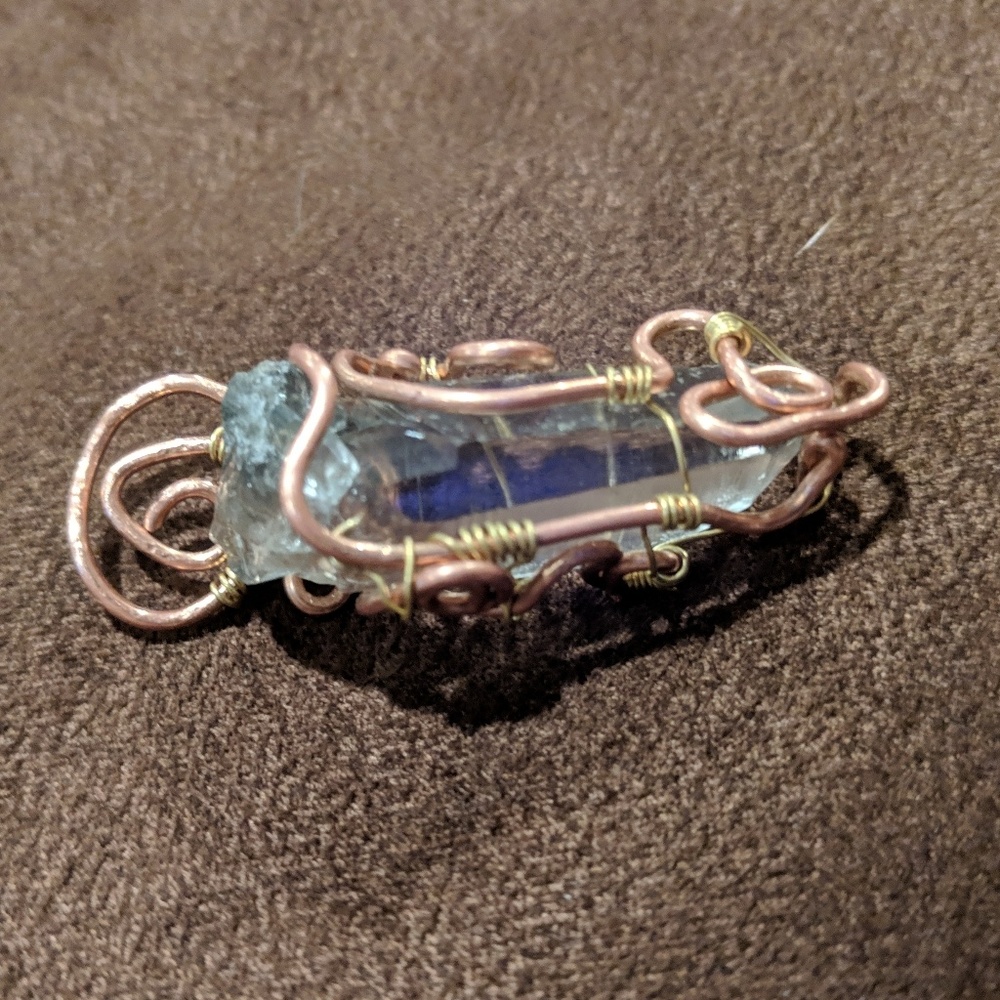 Quartz Copper Wrapped Pendant